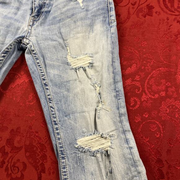 BKE Jeans Mens 30x29'' Short Bootleg Aiden Distressed Blue Denim Cowboy - Picture 5 of 16